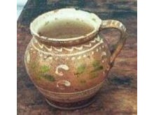 19Th. Century Red Clay Slipware Beer Stein